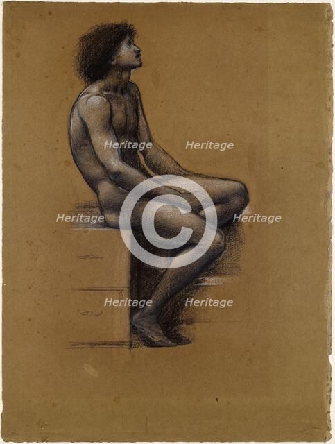 King Cophetua and the Beggar Maid - Male Nude - Study for Cophetua, 1883-85. Creator: Sir Edward Coley Burne-Jones.