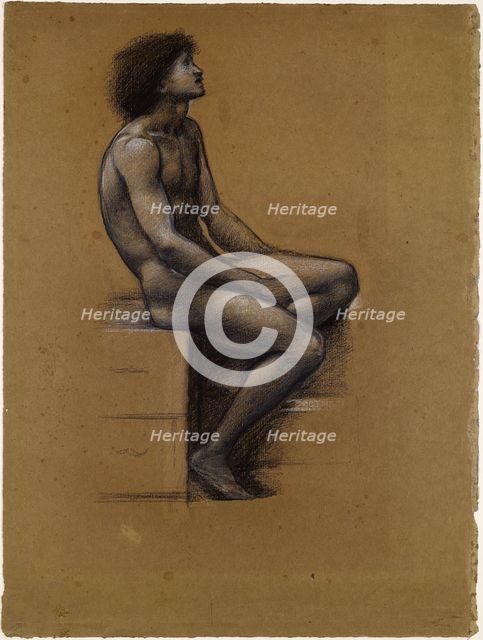 King Cophetua and the Beggar Maid - Male Nude - Study for Cophetua, 1883-85. Creator: Sir Edward Coley Burne-Jones.