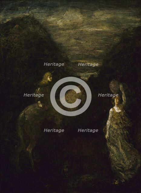 King Cophetua and the Beggar Maid, by 1906 or 1907. Creator: Albert Pinkham Ryder.