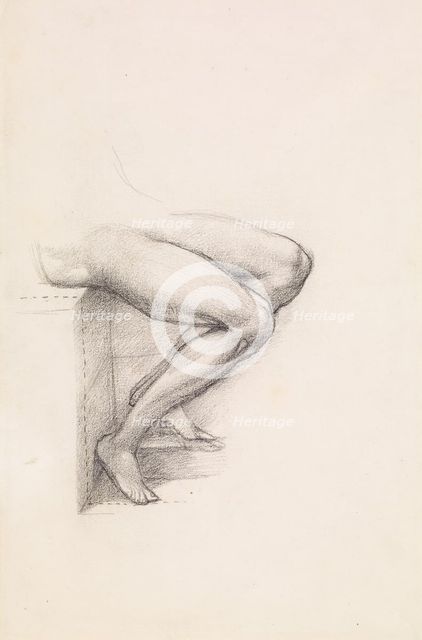 King Cophetua and the Beggar Maid - Study of King Cophetua's Legs, 1882-84. Creator: Sir Edward Coley Burne-Jones.