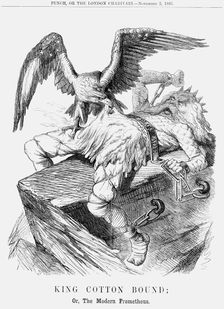 King Cotton Bound; Or, The Modern Prometheus 1861. Creator: Unknown