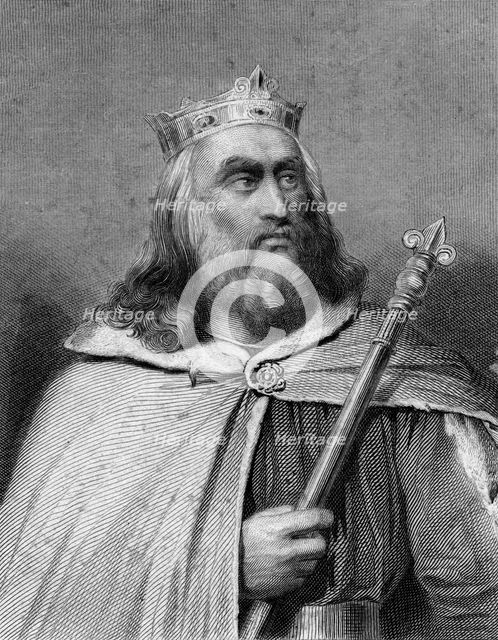 King Clotaire II of the Franks, (19th century).Artist: Weber