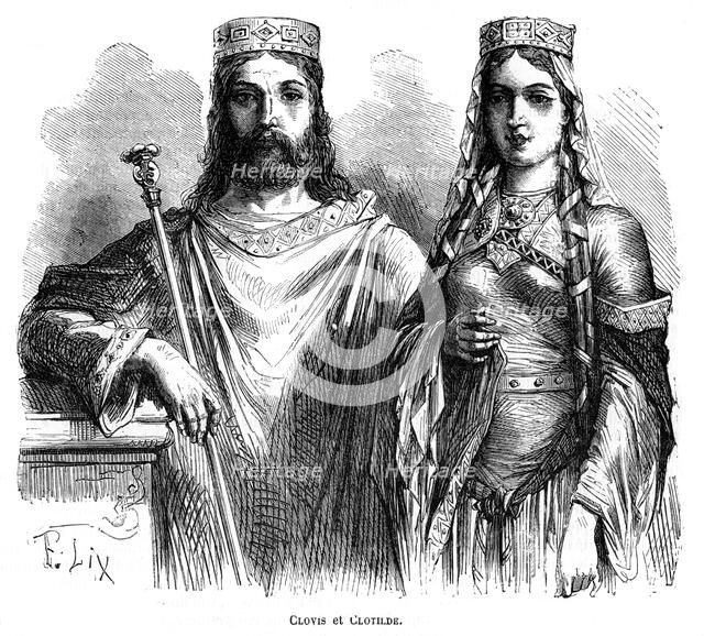 King Clovis I and Queen Clotilde of the Franks, late 5th - early 6th century (1882-1884).Artist: Frederic Lix