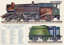 "King" Class Four-Cylinder Express Locomotive - Great Western Railway 1935. Creator: Unknown