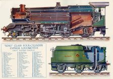 "King" Class Four-Cylinder Express Locomotive - Great Western Railway 1935. Creator: Unknown