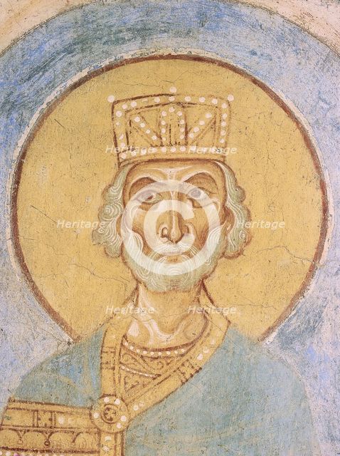 King David, 12th century. Artist: Ancient Russian frescos  