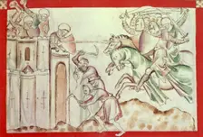 King David besieging Jerusalem, 1310-1320. Creator: Unknown