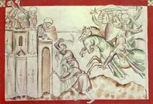 King David besieging Jerusalem, 1310-1320. Creator: Unknown