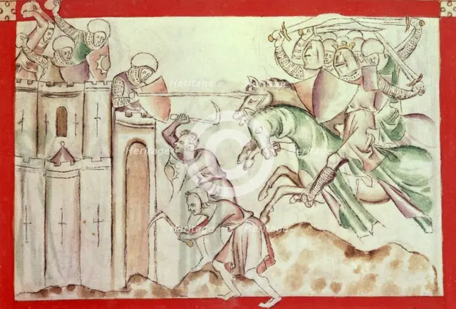 King David besieging Jerusalem, 1310-1320.  Creator: Unknown.