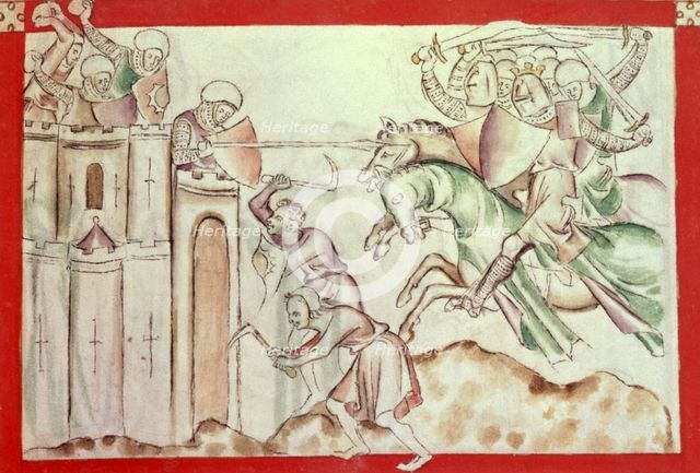King David besieging Jerusalem, 1310-1320.  Creator: Unknown.