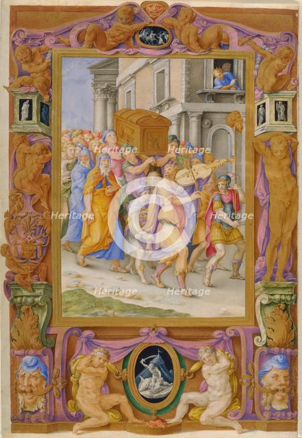 King David dancing before the Ark of the Covenant, c.1540.