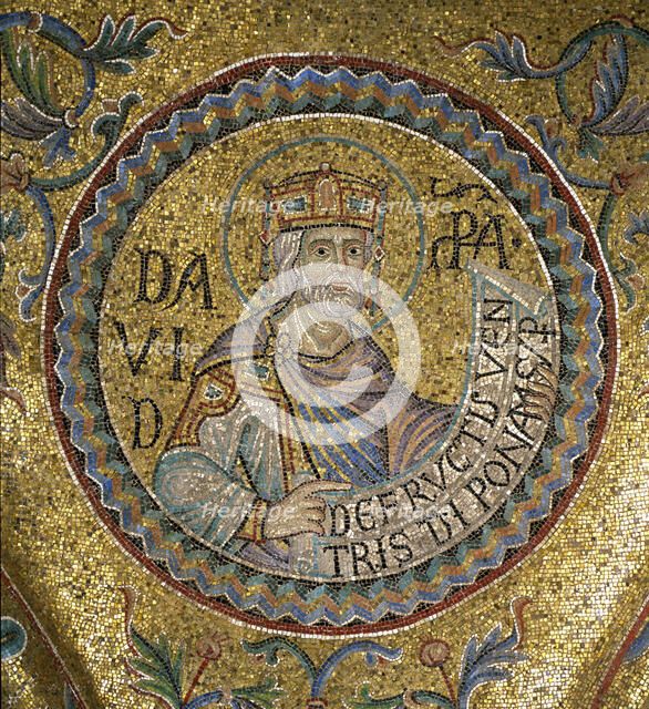 King David (Detail of Interior Mosaics in the St. Mark's Basilica), 13th century. Artist: Byzantine Master  