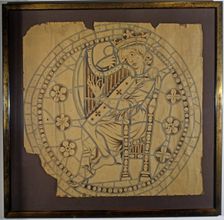 King David drawing for the north rose window of the cathedral, made in paper