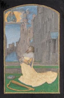 King David in Penitence; Leaf from a devotional book, about 1480. Creator: Master of the Houghton Miniatures