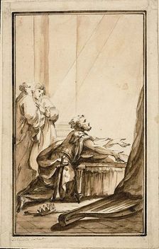 King David Kneeling in Penitence, n.d. Creator: Louis-Joseph Le Lorrain