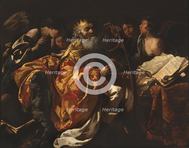 King David playing his harp.