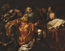 King David playing his harp