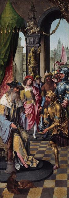 King David Receiving the Cistern Water of Bethlehem, 1515/20. Creator: Master of the Antwerp Adoration