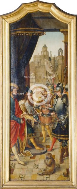 King David Receiving the Cistern Water of Bethlehem, 1516-1519. Creator: Master of the Von Groote Adoration.