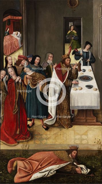 King David's vow of fasting and the end of the fast after the death of the... Between 1500 and 1520. Creator: Master of the Schretlen Circumcision (active 1500-1520).