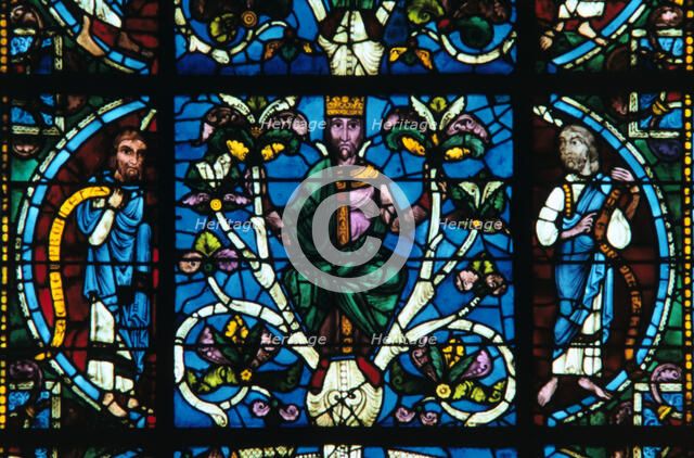 King David, stained glass, Chartres Cathedral, France, 1145-1155. Artist: Unknown