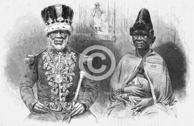 'King Denis of the Gaboon, and his principal wife; The Gaboon.', 1875. Creator: Unknown.