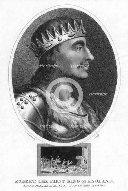 King Egbert of Wessex, first king of all England, (1803).Artist: J Chapman