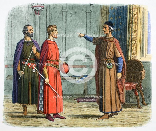King Edward I threatens the Lord Marshal, 1297 (1864).  Creator: James William Edmund Doyle.