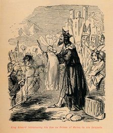 King Edward introducing his Son as Prince of Wales to his Subjects c1860, (c1860). Artist: John Leech