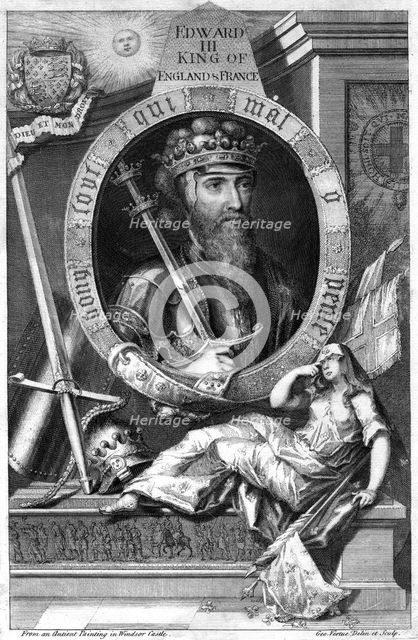 King Edward III of England, (18th century).Artist: George Vertue