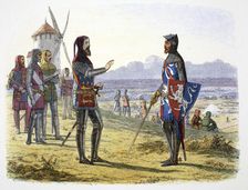 King Edward III refuses succour to his son at the Battle of Crecy, France, 1346 (1864). Creator: James William Edmund Doyle