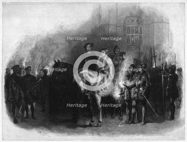 King Edward VI and Edward Seymour, Duke of Somerset, Hampton Court, 19th century. Artist: Unknown