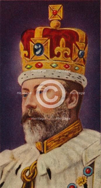 King Edward VII at his coronation, 1902 (1935). Artist: Unknown.