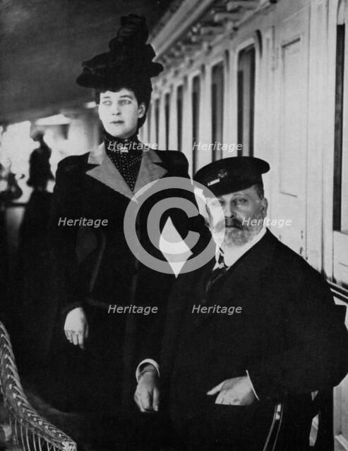 King Edward VII and Queen Alexandra at Cowes, Isle of Wight, August 1909 (1964). Artist: Unknown