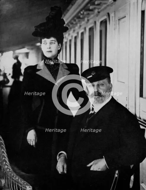 King Edward VII and Queen Alexandra at Cowes, Isle of Wight, August 1909 (1964). Artist: Unknown