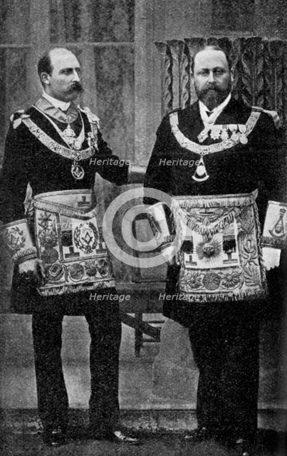 King Edward VII as a freemason, (1910)Artist: Russell