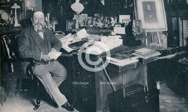 King Edward VII in his study at Marlborough House, London, c1904 (1911). Creator: Russell & Sons.
