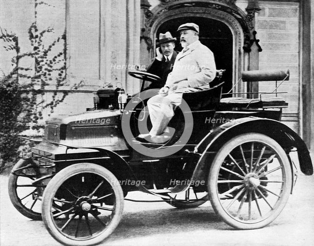 King Edward VII in Lord Montagu's 1899 Daimler 12hp, 1900. Artist: Unknown