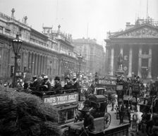 King Edward VII's Coronation Decorations, Threadneedle Street, London, 1901. Artist: Anon
