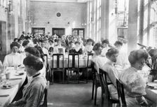 King Edward VII Sanatorium, Midhurst, Sussex: nurses and medical staff (?) about to dine, 1907. Creator: Unknown