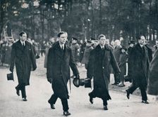 King Edward VIII and his three brothers follow the gun carriage 1936