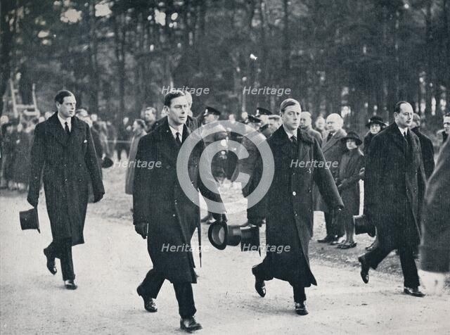'King Edward VIII and his three brothers follow the gun carriage', 1936. Artist: Unknown.