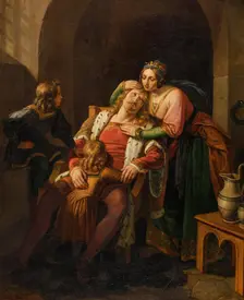 King Enzio in prison, 1839. Creator: Rahl, Carl (1812-1865)