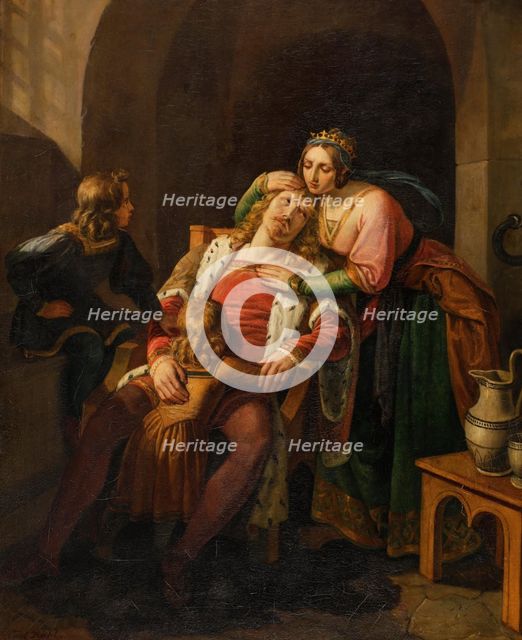 King Enzio in prison, 1839. Creator: Rahl, Carl (1812-1865).