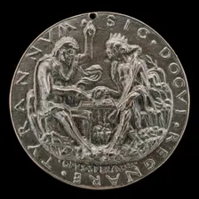 King Evilmerdoch Playing Chess [reverse], c. 1485/1486. Creator: Sperandio Savelli
