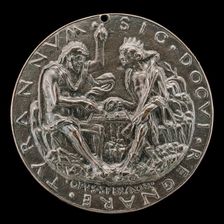 King Evilmerdoch Playing Chess [reverse], c. 1485/1486. Creator: Sperandio Savelli