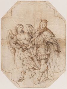 King Ferdinand III the Saint guided by the Angel during the siege of Seville. Creator: Juan de Valdés Leal
