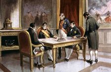 King Ferdinand VII conceiving a coup d'état against the Constitution in 1822