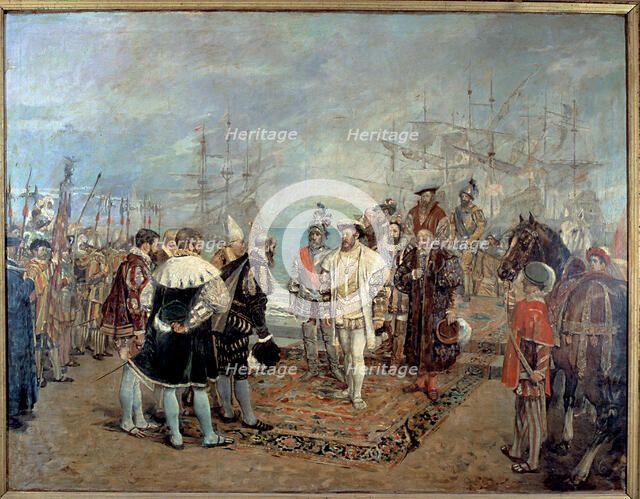 King Francis I of France arrives in Valencia' Oil by Ignacio Pinazo.