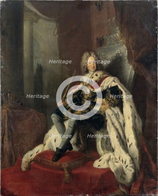 King Frederick I on the silver throne, ca 1712. Creator: Pesne, Antoine (1683-1757).